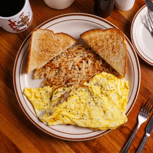 Bacon & Cheese Omelette.