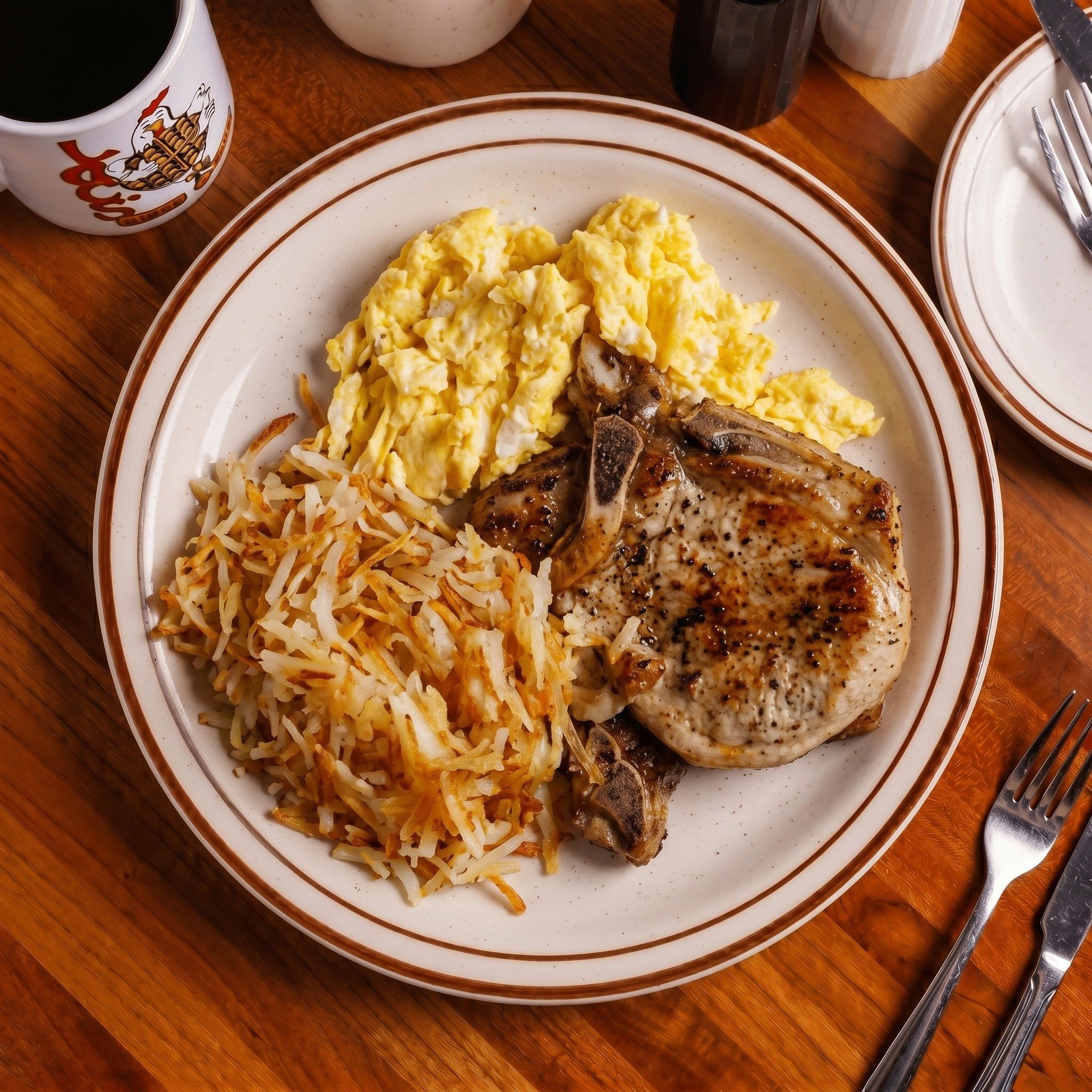 Pork Chop and Eggs.