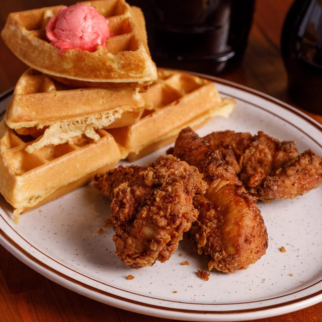 Chicken Tenders & Waffle.