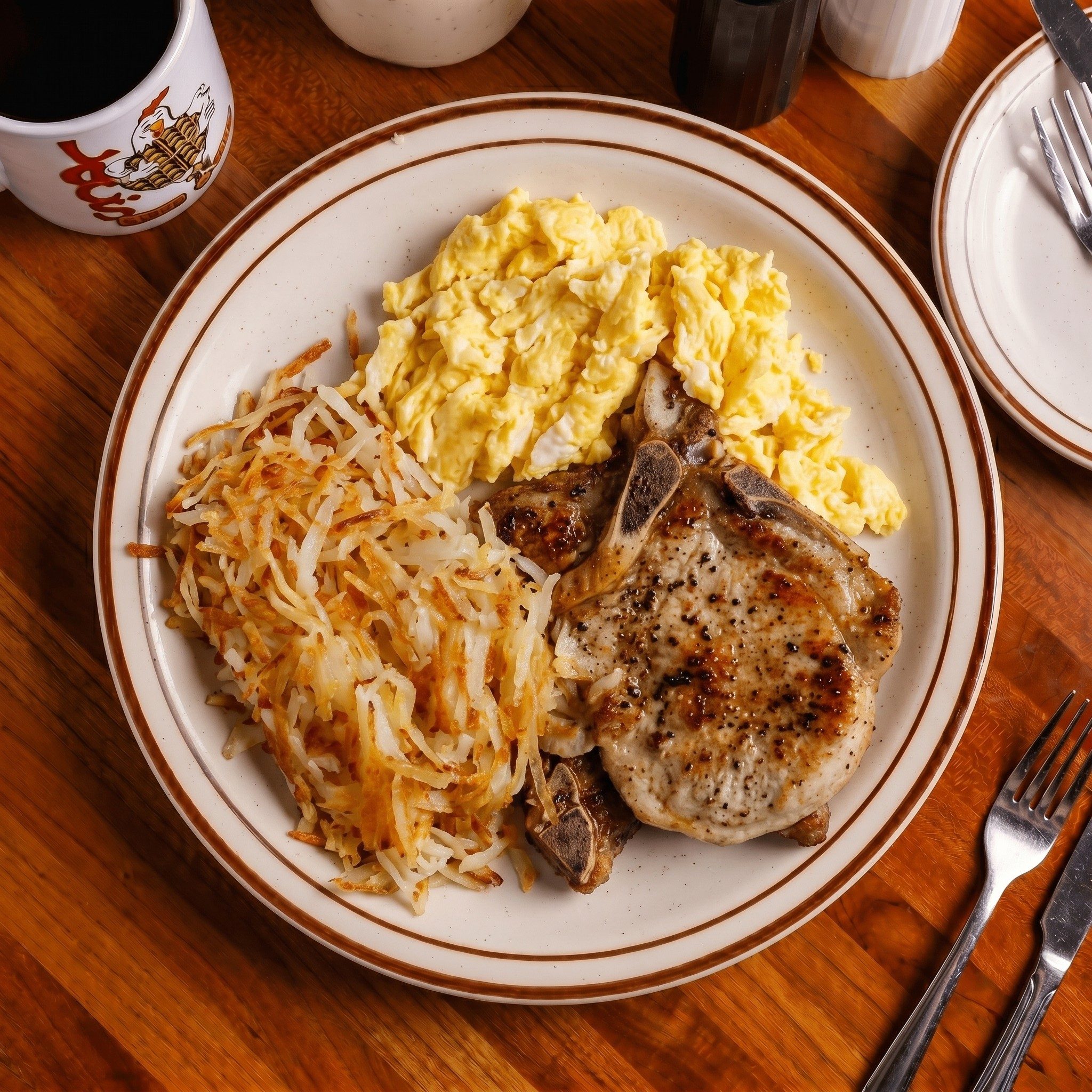 Pork Chop and Eggs.